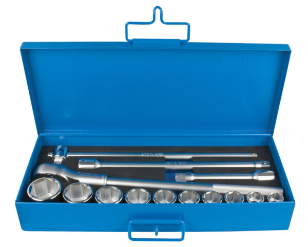 Zestaw kluczy nasadowych 3/4" w metalowej kasecie UNIOR