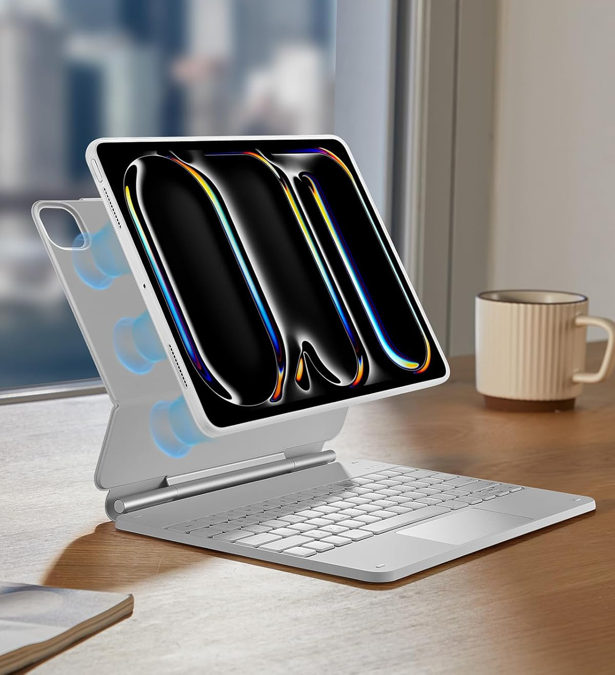 UŻYWANY Etui z klawiaturą do iPad Pro 13 (2024) ESR 6В023 360 biały QWERTZ - obrazek 9