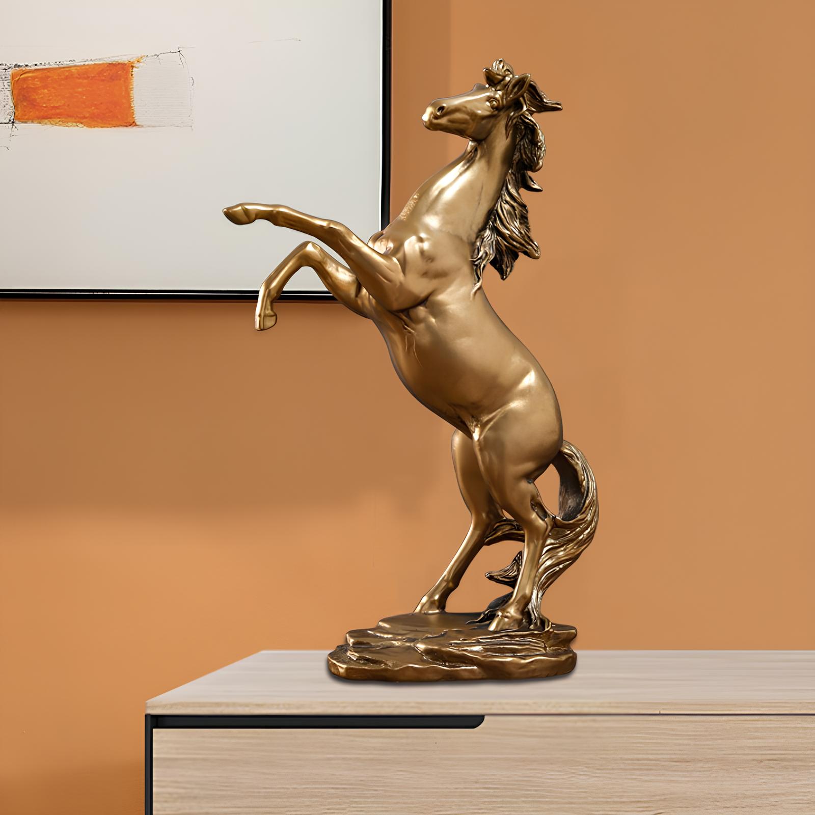 Złota statuetka Koń 295 mm, Złota statuetka Konia, Koń na piętach - obrazek 3