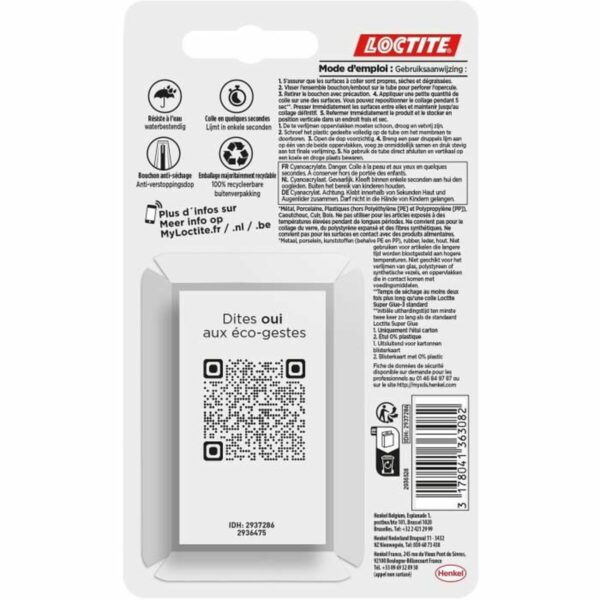 Cyjanoakryl Loctite SUPERGLUE-3 3 g 2 Części (12 Sztuk) - obrazek 2