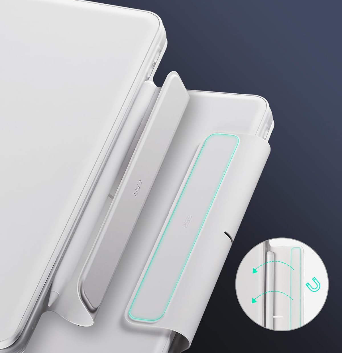 UŻYWANY Etui z klawiaturą do iPad Pro 13 (2024) ESR 6В023 360 biały QWERTZ - obrazek 6