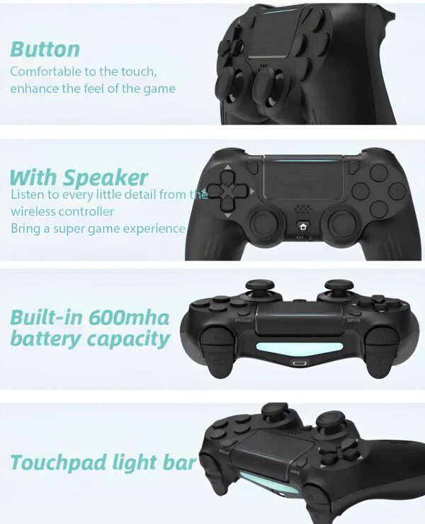 Bezprzewodowy kontroler Data Frog do PS4/PS4 Slim/PS4 Pro, PC, Android, biały - obrazek 7