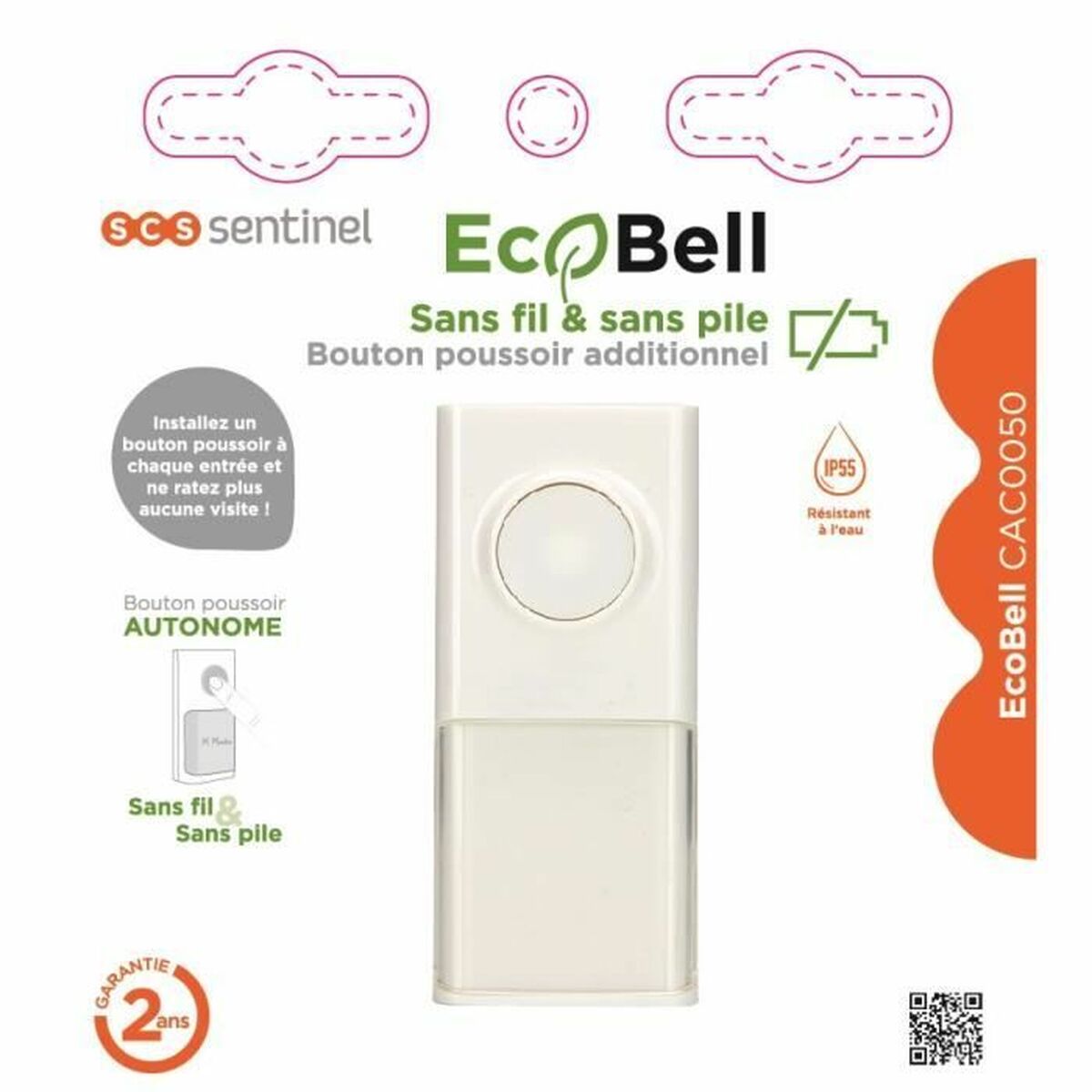 Push button for doorbell SCS SENTINEL Ecobell CAC0050 Bezprzewodowy - obrazek 2