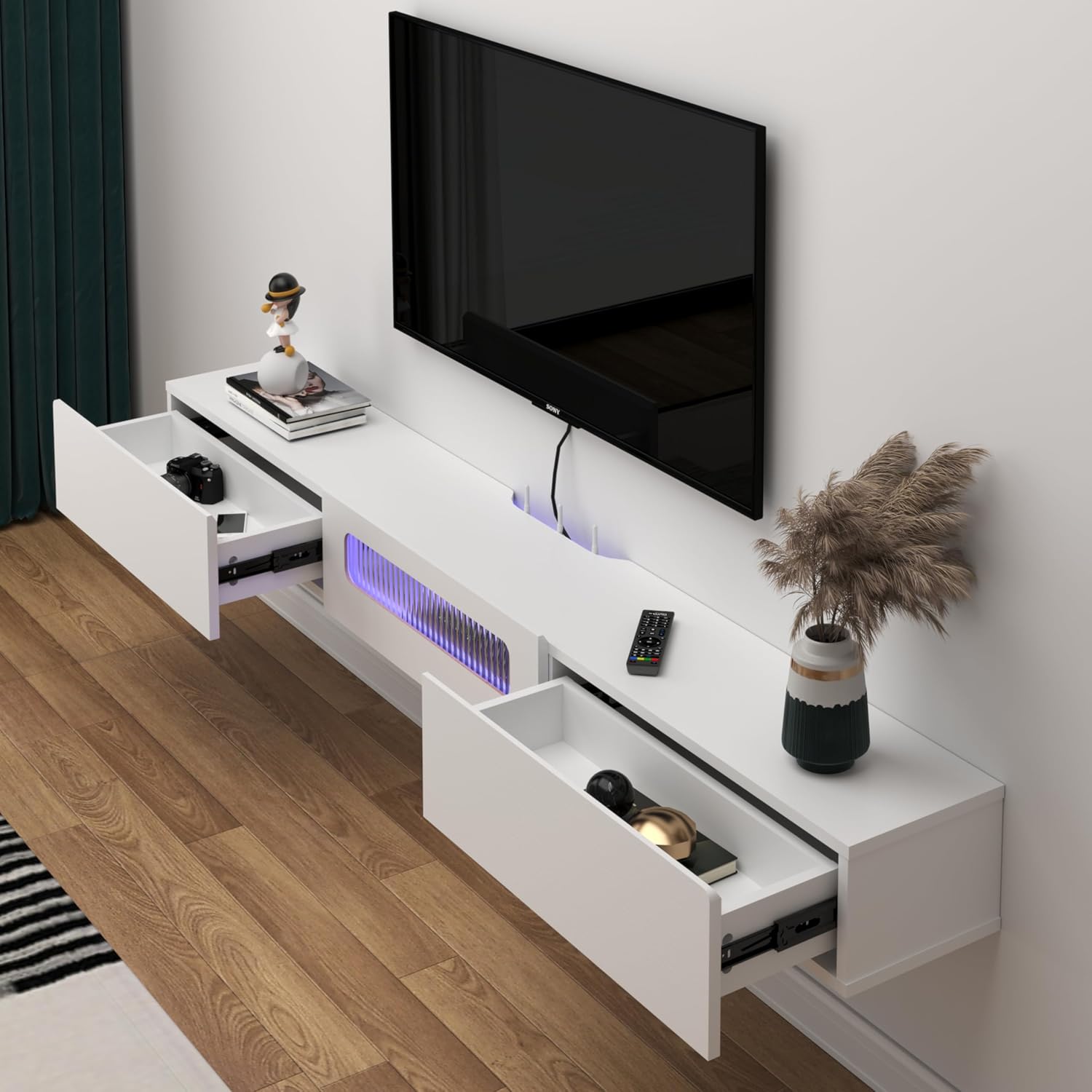 Wiszący stojak pod telewizor Pmnianhua FR-W-BL-180, 180x25x19 cm, Używany - obrazek 3