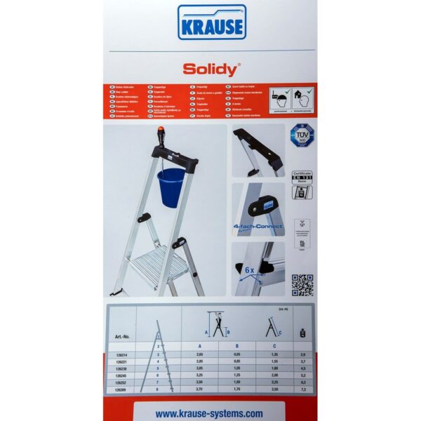 4-stopniowa składana drabina Krause 126221 Srebrzysty Aluminium - obrazek 2