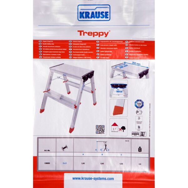 2-stopniowa składana drabina Krause 130020 Srebrzysty Aluminium - obrazek 2