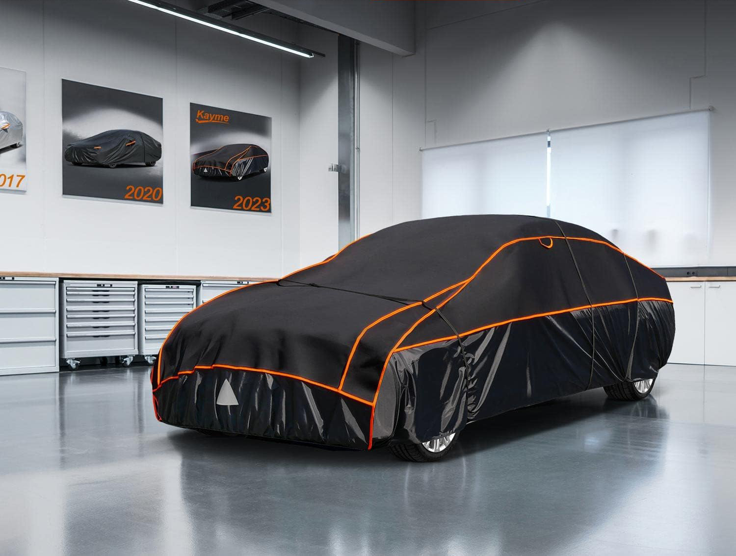 Wodoodporny pokrowiec Kayme YM Black SUV 460 cm na grad, deszcz i promienie UV - obrazek 5