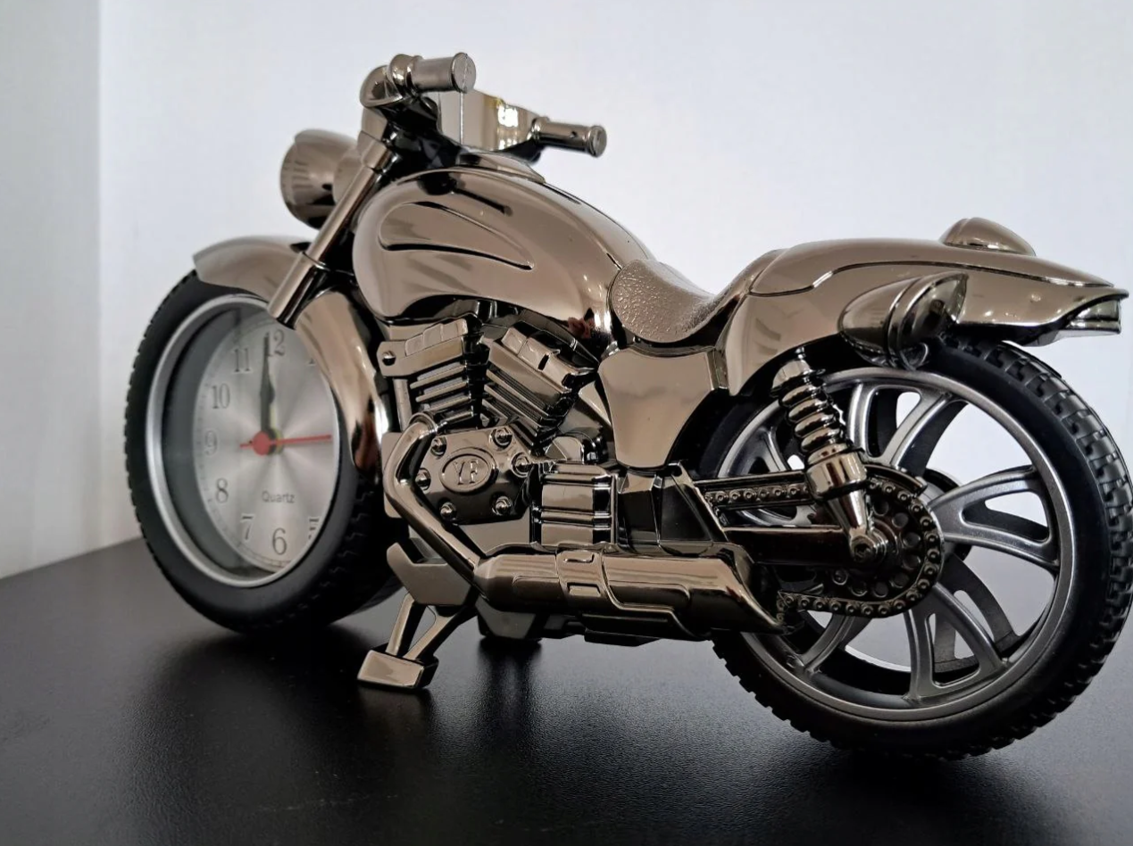 Motocykl z zegarkami prezent dla motocyklisty stylowa dekoracja biurkowa w kształcie motocykla z zegarkiem idealny prezent - obrazek 5
