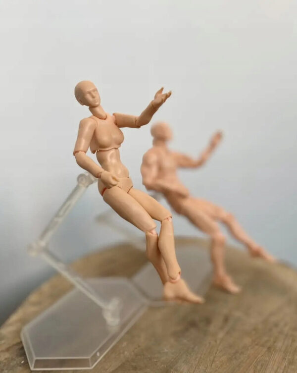 Zestaw ruchomych modeli figurek manekinów 2 szt figurki do rysunku szkicowania pozowania arty model - obrazek 6