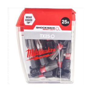 Bit Milwaukee TX25 25 mm bity torx Shockwave Impact Duty zestaw 25 sztuk