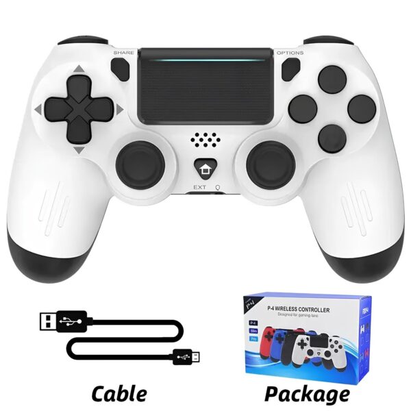 Bezprzewodowy kontroler Data Frog do PS4/PS4 Slim/PS4 Pro, PC, Android, biały - obrazek 3