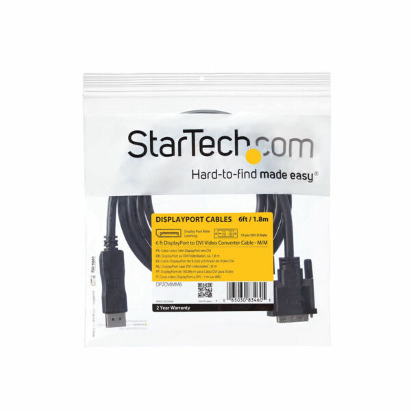 Adapter DisplayPort do DVI Startech DP2DVIMM6            (1,8 m) Czarny 1.8 m - obrazek 3