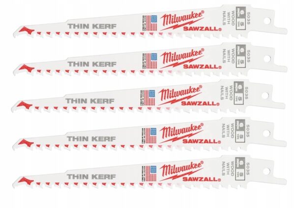 Brzeszczoty 150 mm Bimetal zestaw 5 szt brzeszczotów do drewna MILWAUKEE