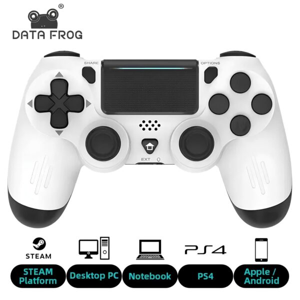 Bezprzewodowy kontroler Data Frog do PS4/PS4 Slim/PS4 Pro, PC, Android, biały - obrazek 2