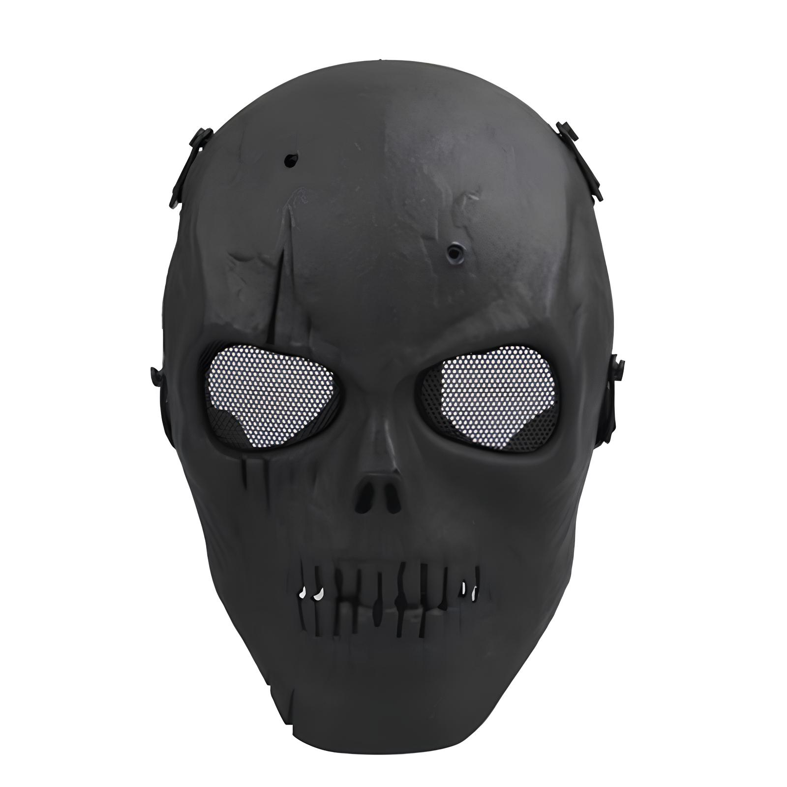 Czarna maska-sh helmet RESTEQ do airsoftu i motocykli na Halloween - obrazek 2