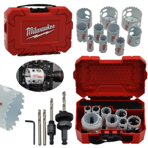 Zestaw otwornic Bi-metal 14 sztuk do drewna stali 19-57mm trzpień MILWAUKEE