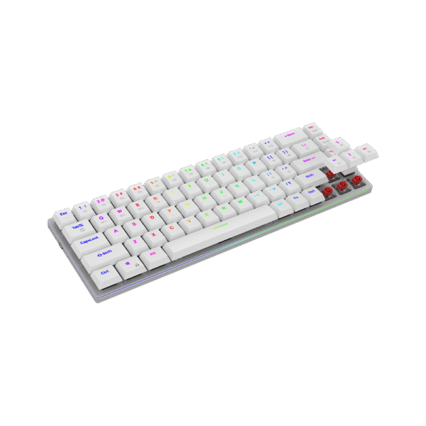 AQIRYS Klawiatura mechaniczna 65%/68 klawiszy Dual Mode: Wirelles&BT+Wired AGENA white - obrazek 2