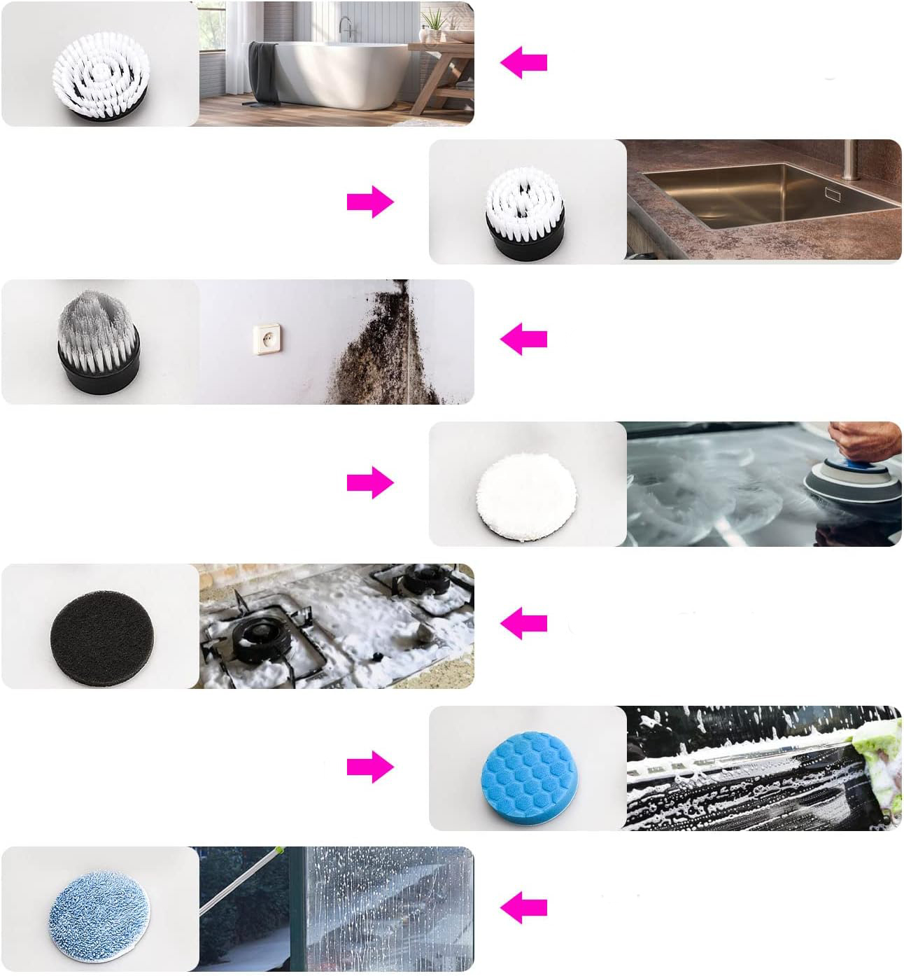 USZKODZONY/UŻYWANE Elektryczna szczotka obrotowa FARI Spin Scrubber 7 głowic + przedłużka - obrazek 5