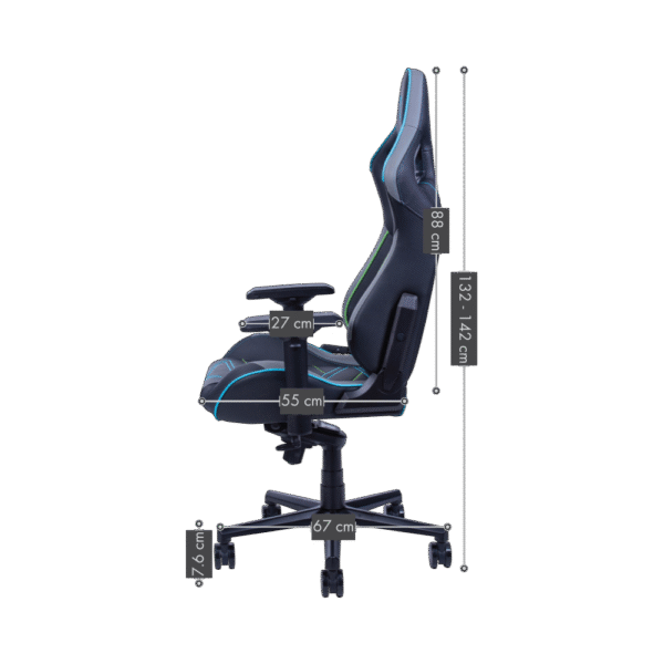 AQIRYS Fotel gamingowy HYPERION black/grey/blue - obrazek 15