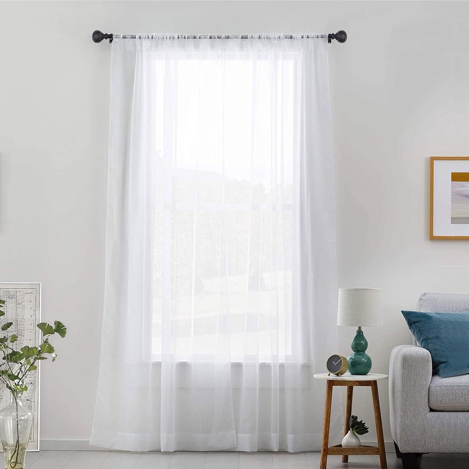 Karnisz teleskopowy SZXIMU 122-218 cm czarny z okrągłą końcówką w diamenty - obrazek 2