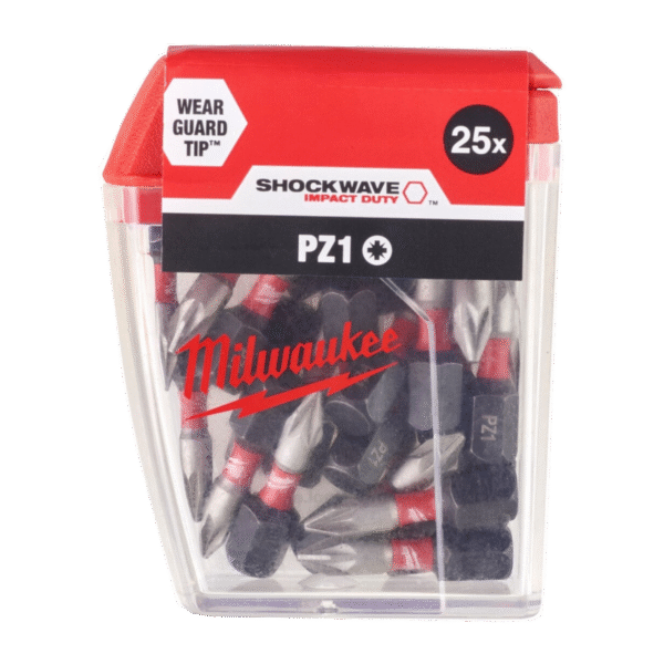Bity udarowe PZ1 25 mm końcówki Shockwave Impact Duty zestaw bitów 25 sztuk