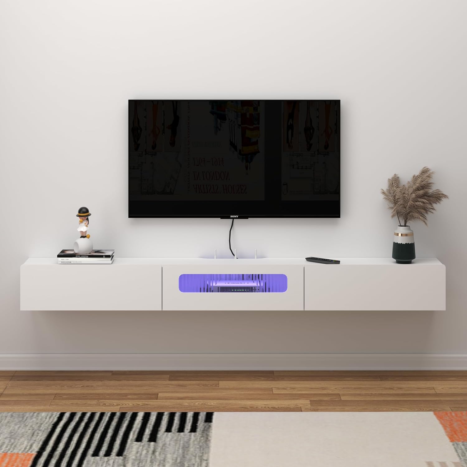 Wiszący stojak pod telewizor Pmnianhua FR-W-BL-180, 180x25x19 cm, Używany - obrazek 2