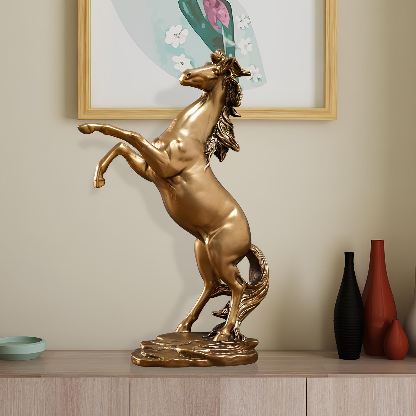 Złota statuetka Koń 295 mm, Złota statuetka Konia, Koń na piętach - obrazek 5