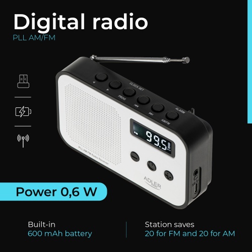 AD 1907 Radio cyfrowe PLL AM / FM - obrazek 12