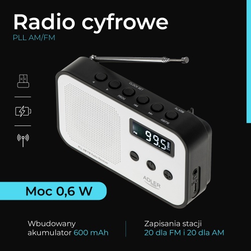 AD 1907 Radio cyfrowe PLL AM / FM - obrazek 9