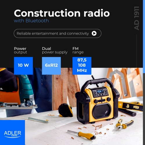 AD 1911 Radio budowlane z Bluetooth - IPX 54 - obrazek 13