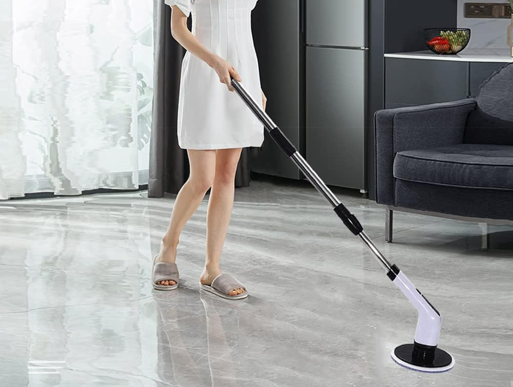 USZKODZONY/UŻYWANE Elektryczna szczotka obrotowa FARI Spin Scrubber 7 głowic + przedłużka - obrazek 6
