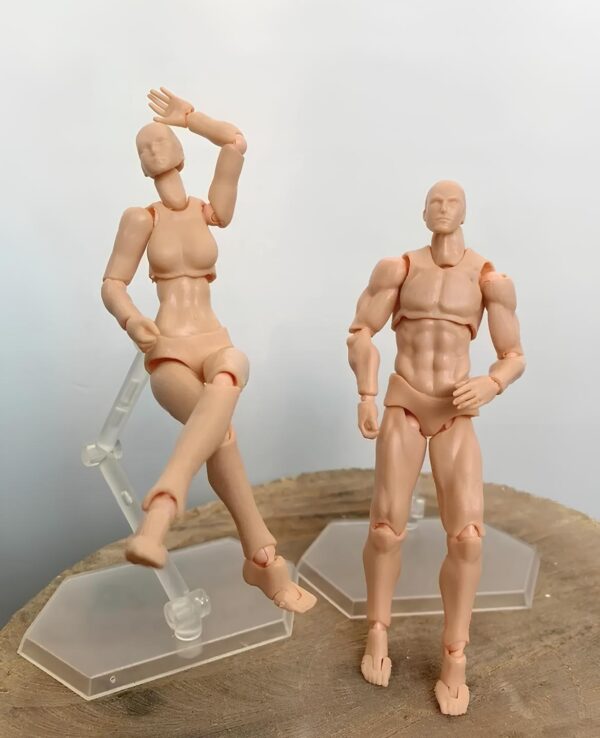 Zestaw ruchomych modeli figurek manekinów 2 szt figurki do rysunku szkicowania pozowania arty model - obrazek 5
