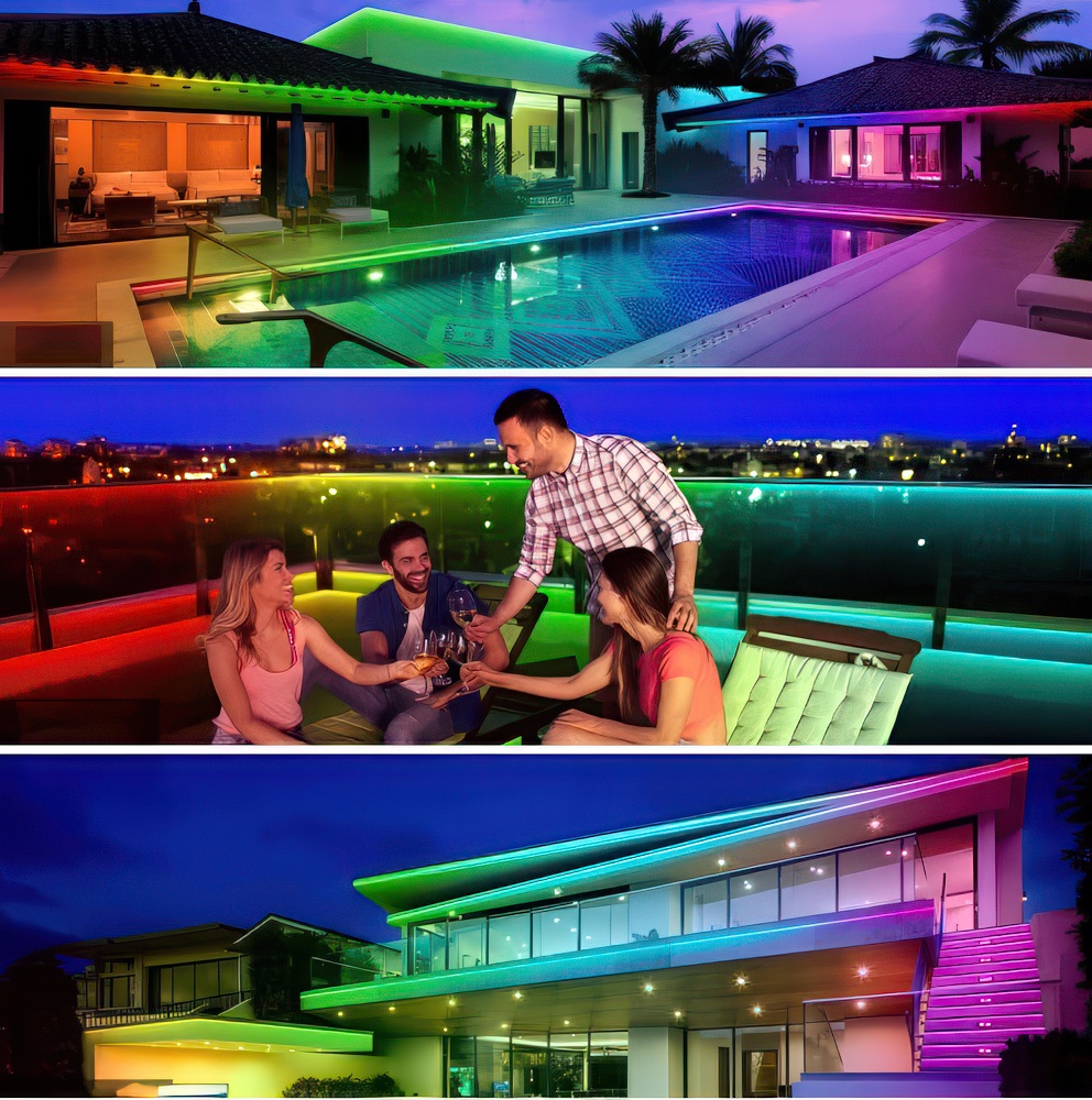 Taśma LED RGB 30 m IP68 wodoodporna na zewnątrz z pilotem i sterowaniem Bluetooth - obrazek 2