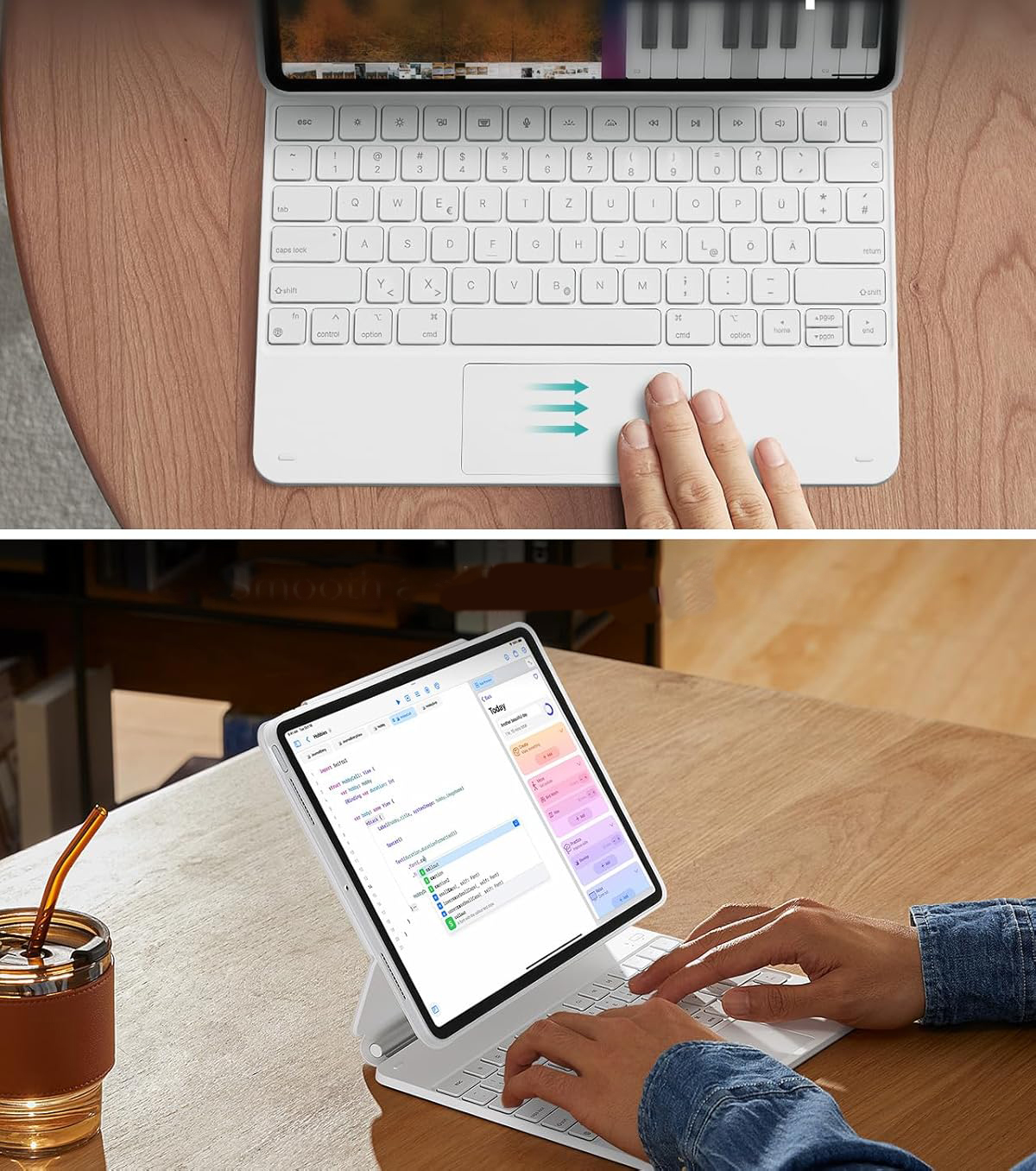 UŻYWANY Etui z klawiaturą do iPad Pro 13 (2024) ESR 6В023 360 biały QWERTZ - obrazek 8