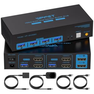 Przełącznik HDMI KVM CMSTEDCD VP-SW220 4K 60Hz 2PC 2 monitory USB 3.0, pilot