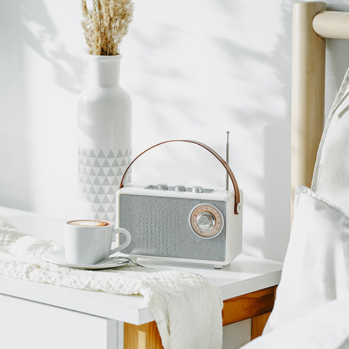 CR 1902 White Radio FM z Bluetooth - USB-c - obrazek 7