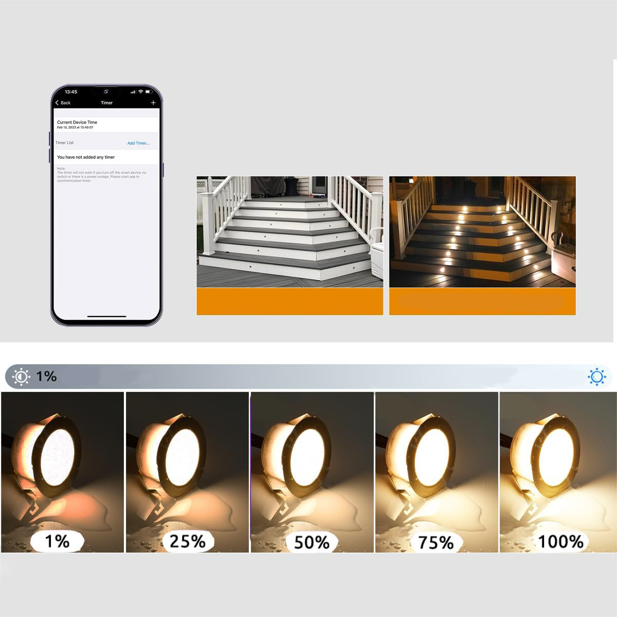 Używany Lampa SUBOSI, Wi-Fi (RGB + ciepła biel), IP67, kpl 10 szt. - obrazek 3