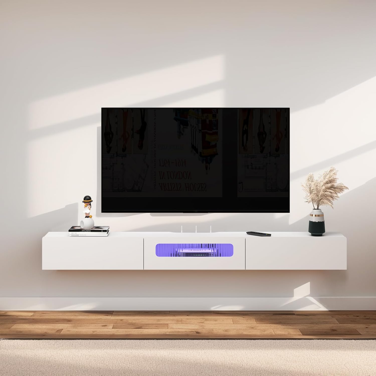 Wiszący stojak pod telewizor Pmnianhua FR-W-BL-180, 180x25x19 cm, Używany - obrazek 9