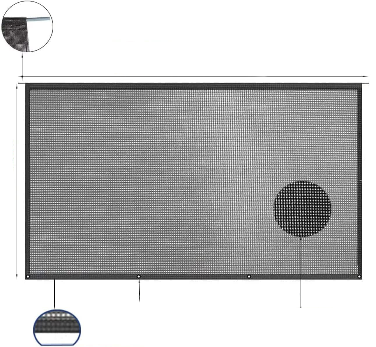 Osłona przeciwsłoneczna dla kampera Poweka 2,44m x 4,57m, z blokadą UV - obrazek 4