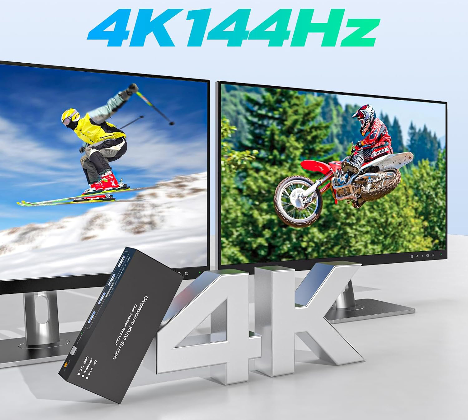 UŻYWANY/NIEKOMPLETNY Przełącznik KVM TJCXELE DisplayPort 4K144Hz 2 PC - obrazek 4