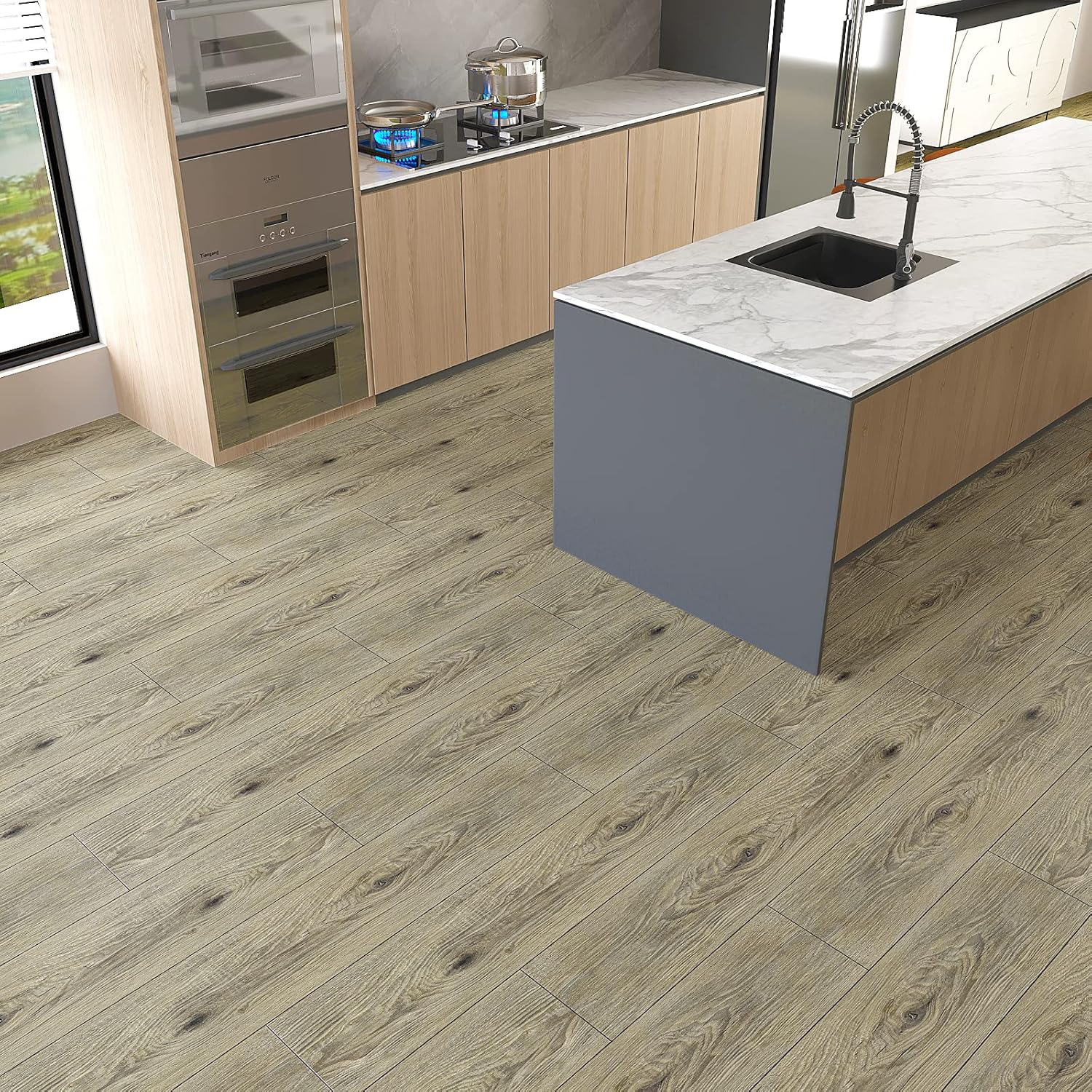 Panele winylowe samoprzylepne 90×15cm VEELIKE efekt drewna 36 szt. - obrazek 5