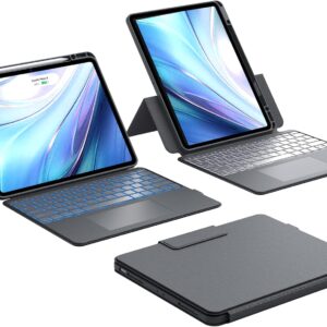 Etui na iPad Air 13” / Pro 12,9” CHESONA DD1209-GY-DE-B z klawiaturą i touchpadem szare