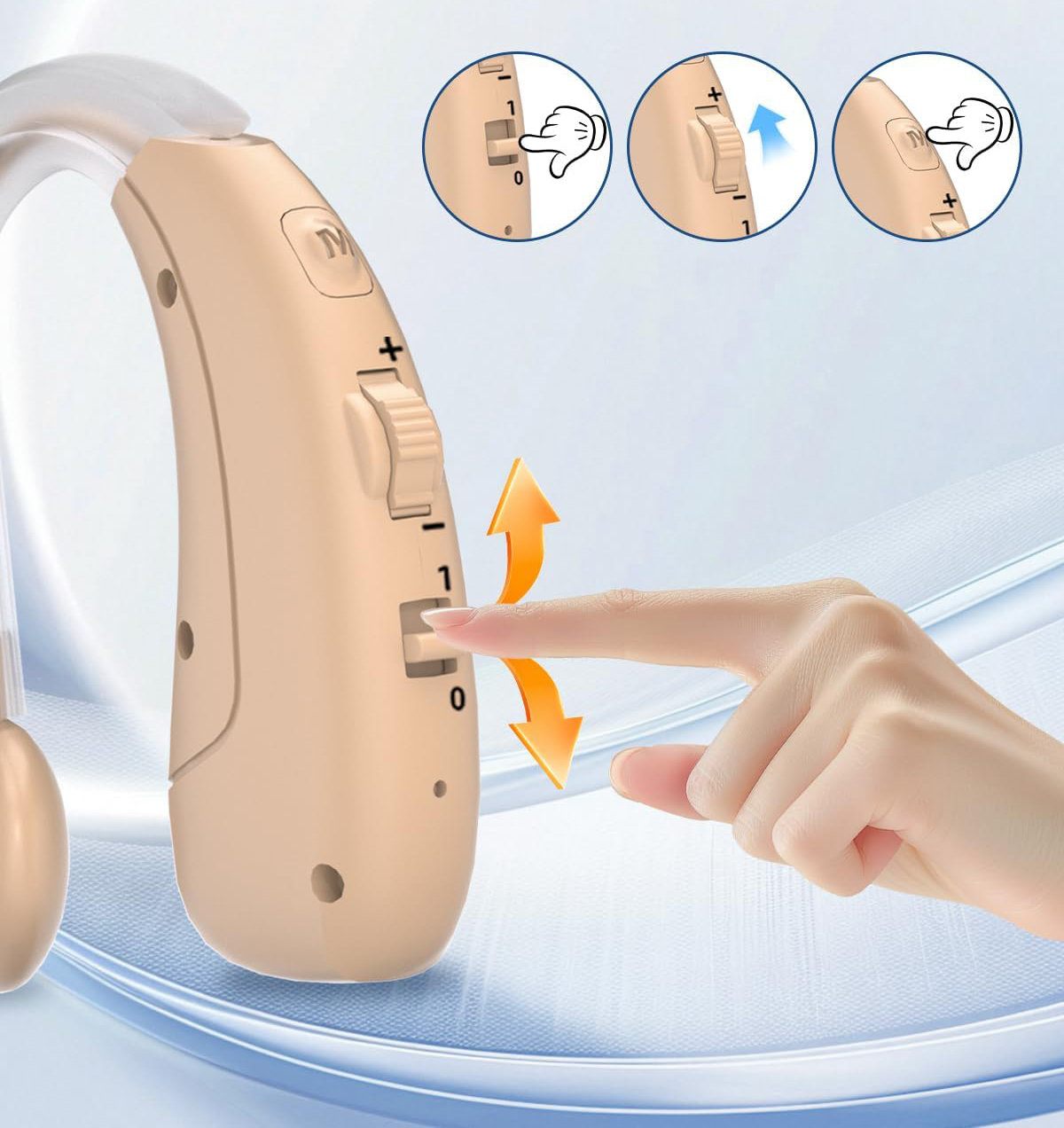 Aparat słuchowy Delmicure DELM-1011D bezprzewodowy z 4 trybami i 2 sztuki - obrazek 3