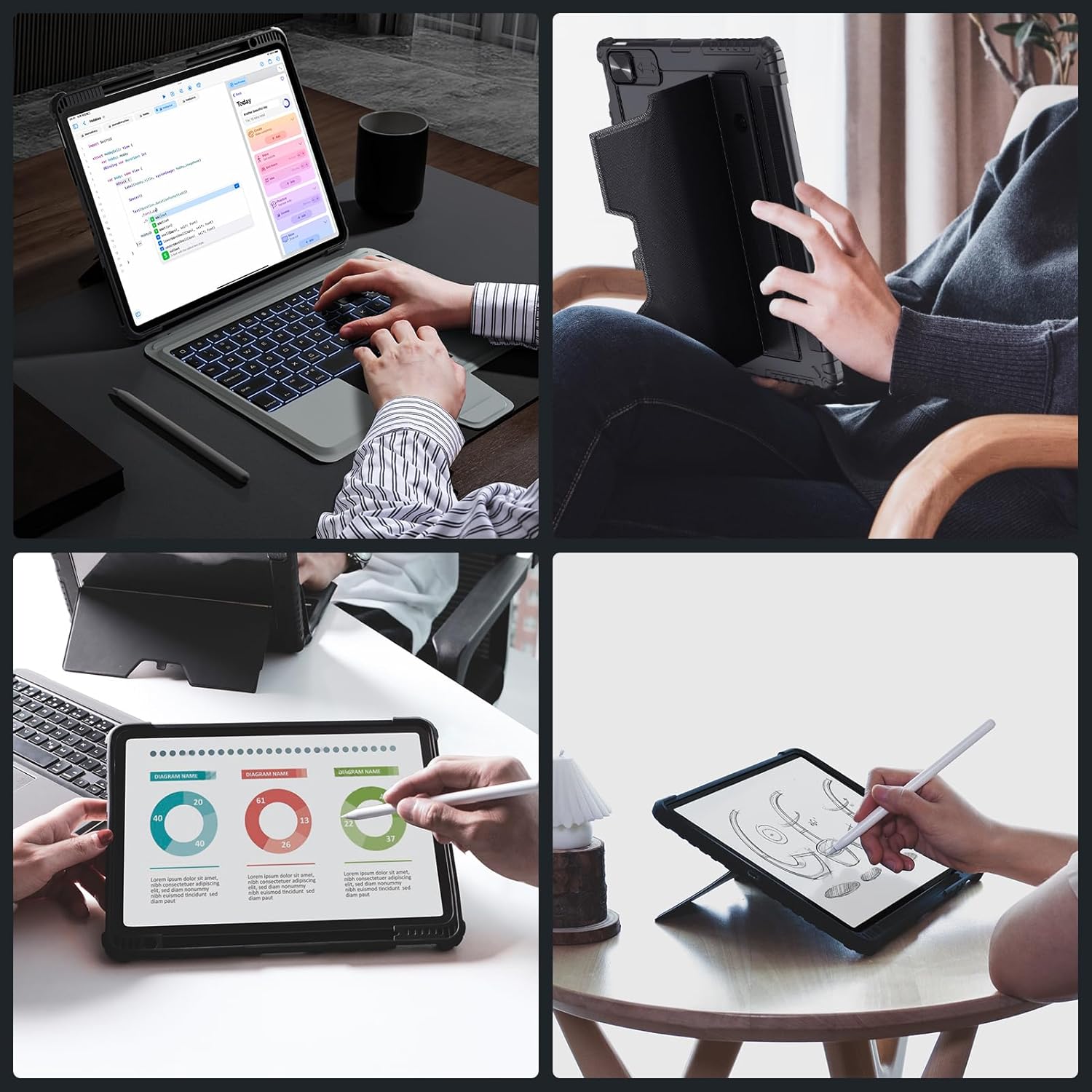 Etui z klawiaturą Nillkin do iPad Pro 12.9, 7 kolorów, 500 mAh - obrazek 5