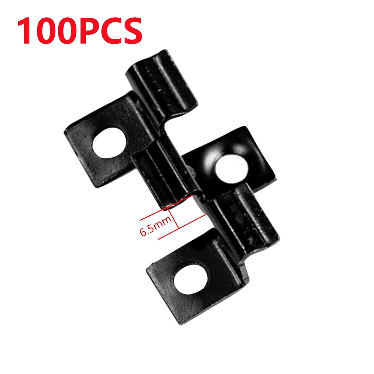 Klipsy tarasowe montażowe TWSOUL WPC 6.5 mm czarne ze stali nierdzewnej, 100 szt - obrazek 2