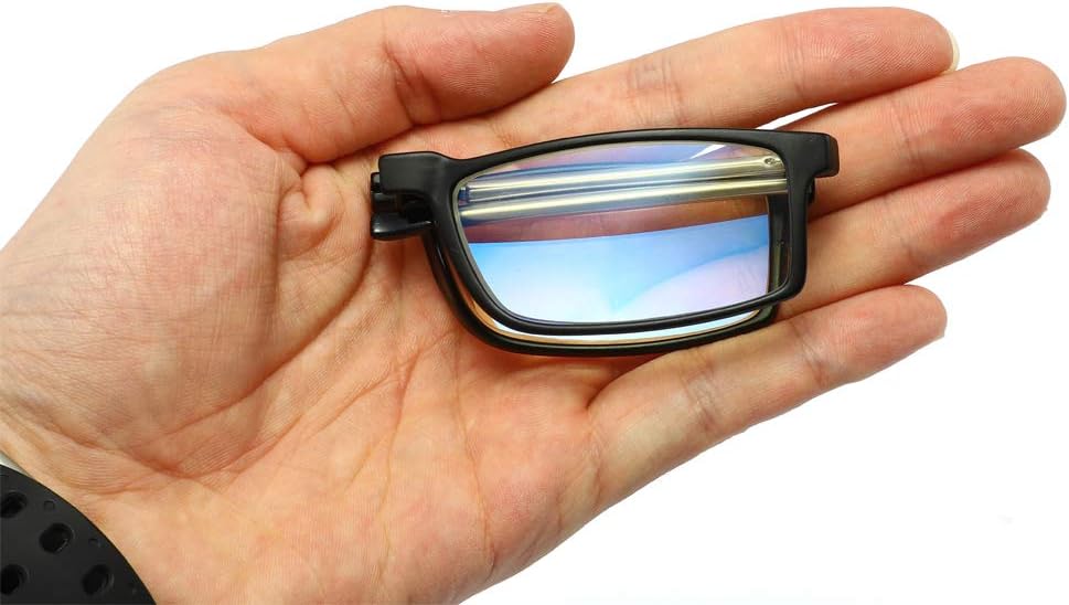 Składane okulary do czytania KoKoBin z filtrem światła niebieskiego czarne +1,5 etui podróżne - obrazek 4